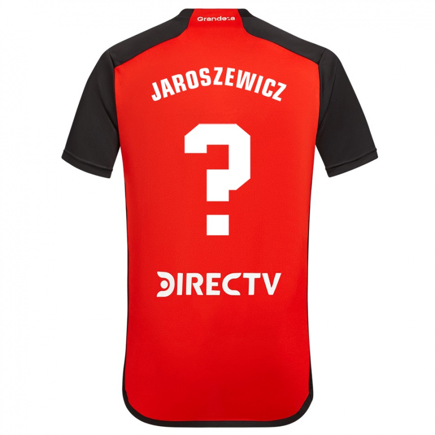 Mujer Camiseta Franco Jaroszewicz #0 Rojo Negro Blanco 2ª Equipación 2024/25 La Camisa