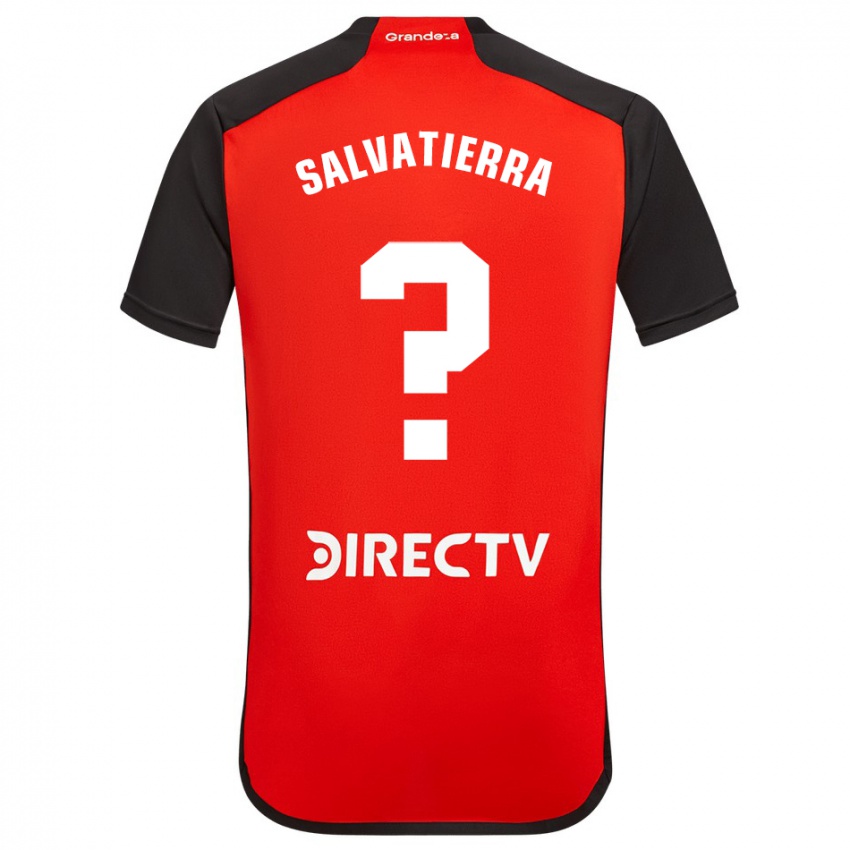 Mujer Camiseta Thiago Salvatierra #0 Rojo Negro Blanco 2ª Equipación 2024/25 La Camisa