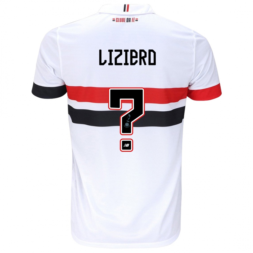 Niño Camiseta Liziero #0 Blanco Rojo Negro 1ª Equipación 2024/25 La Camisa