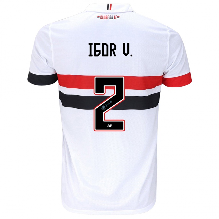 Niño Camiseta Igor Vinicius #2 Blanco Rojo Negro 1ª Equipación 2024/25 La Camisa