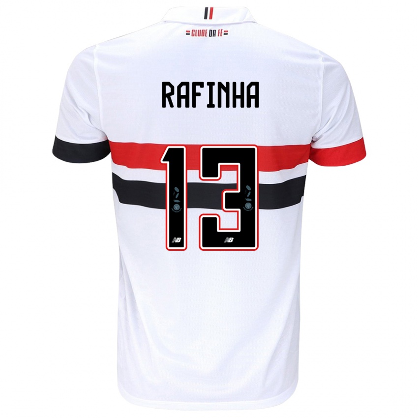 Niño Camiseta Rafinha #13 Blanco Rojo Negro 1ª Equipación 2024/25 La Camisa