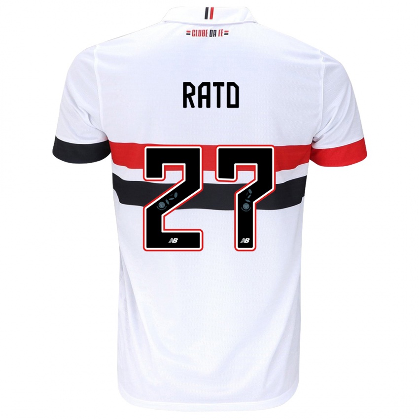 Niño Camiseta Wellington Rato #27 Blanco Rojo Negro 1ª Equipación 2024/25 La Camisa