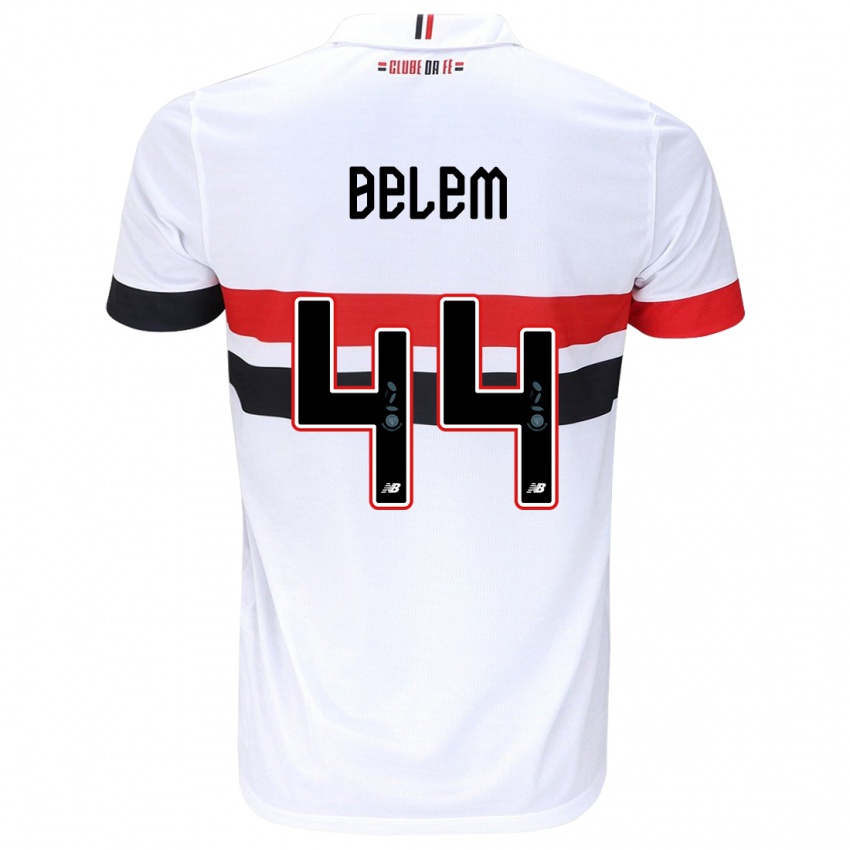 Niño Camiseta Matheus Belém #44 Blanco Rojo Negro 1ª Equipación 2024/25 La Camisa