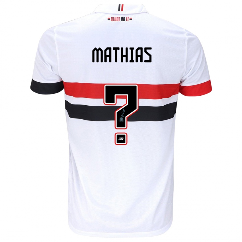 Niño Camiseta Leandro Mathias #0 Blanco Rojo Negro 1ª Equipación 2024/25 La Camisa