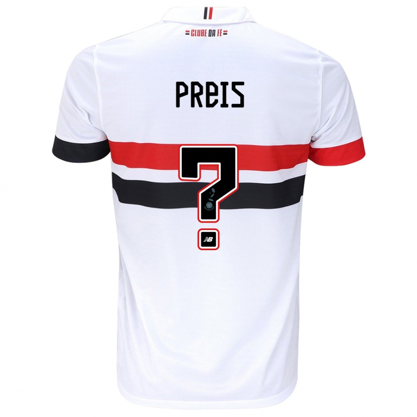 Niño Camiseta Felipe Preis #0 Blanco Rojo Negro 1ª Equipación 2024/25 La Camisa