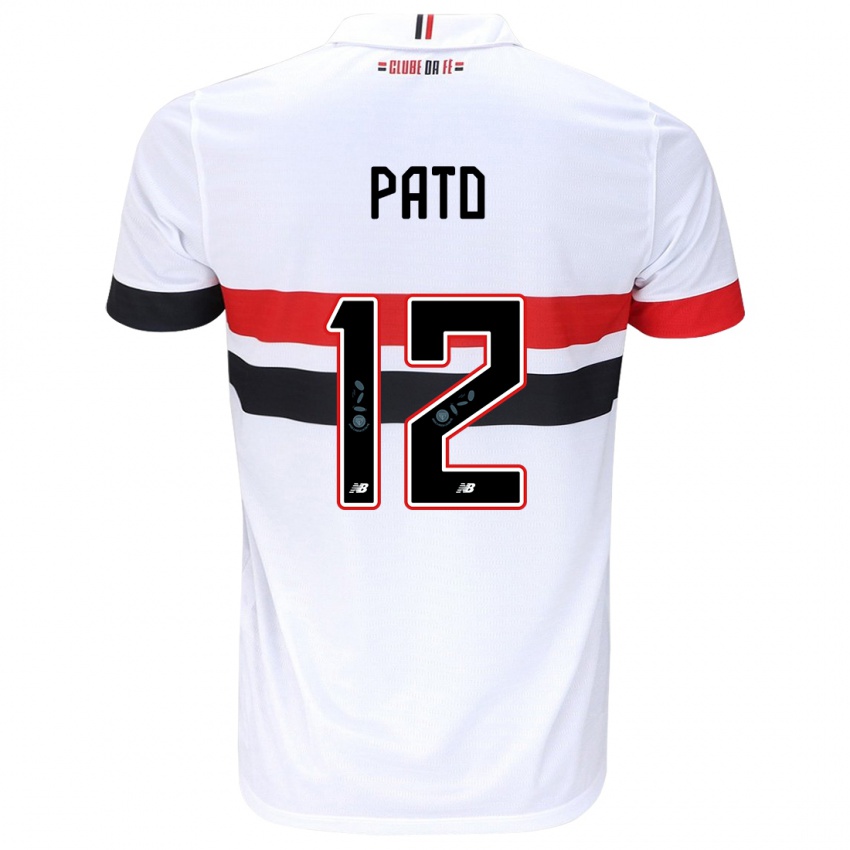 Niño Camiseta Alexandre Pato #12 Blanco Rojo Negro 1ª Equipación 2024/25 La Camisa