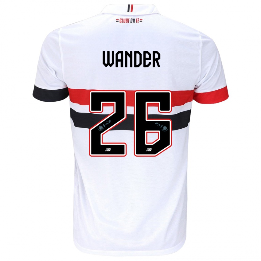 Niño Camiseta Talles Wander #26 Blanco Rojo Negro 1ª Equipación 2024/25 La Camisa