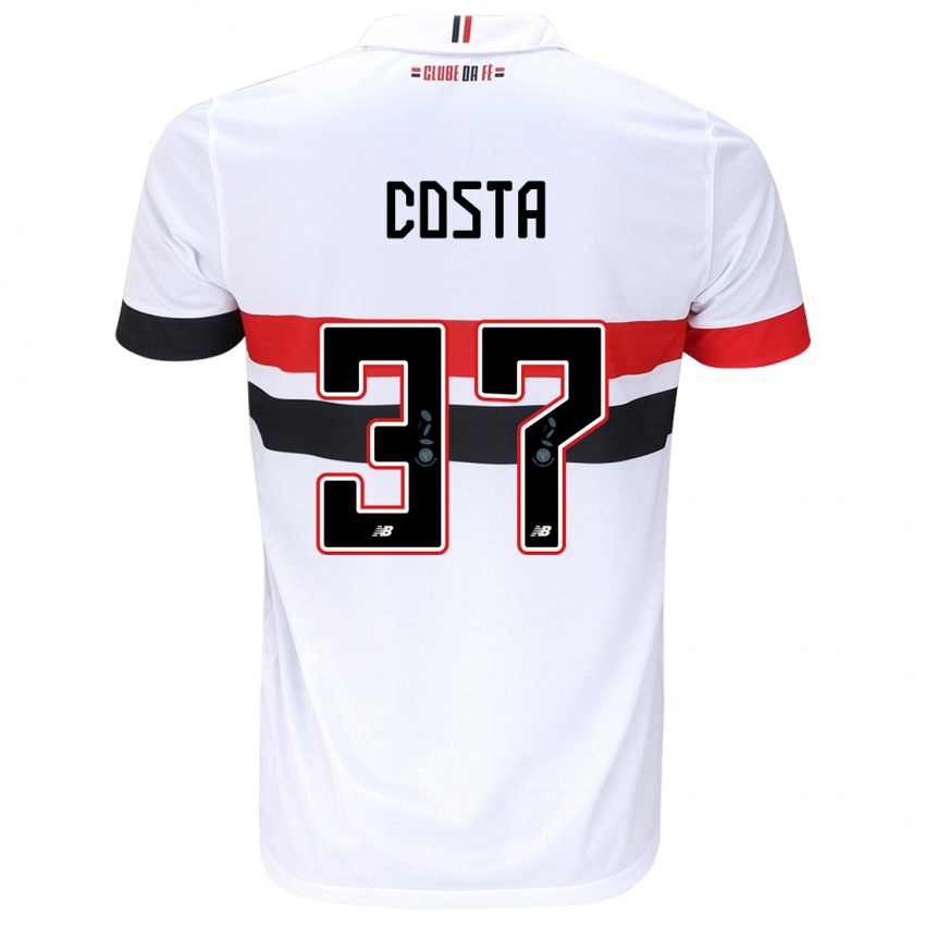 Niño Camiseta Talles Costa #37 Blanco Rojo Negro 1ª Equipación 2024/25 La Camisa