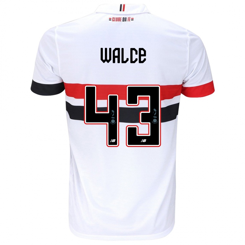 Niño Camiseta Walce #43 Blanco Rojo Negro 1ª Equipación 2024/25 La Camisa