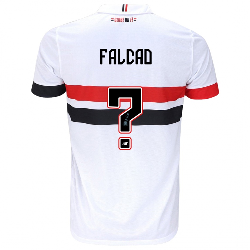 Niño Camiseta Gabriel Falcão #0 Blanco Rojo Negro 1ª Equipación 2024/25 La Camisa