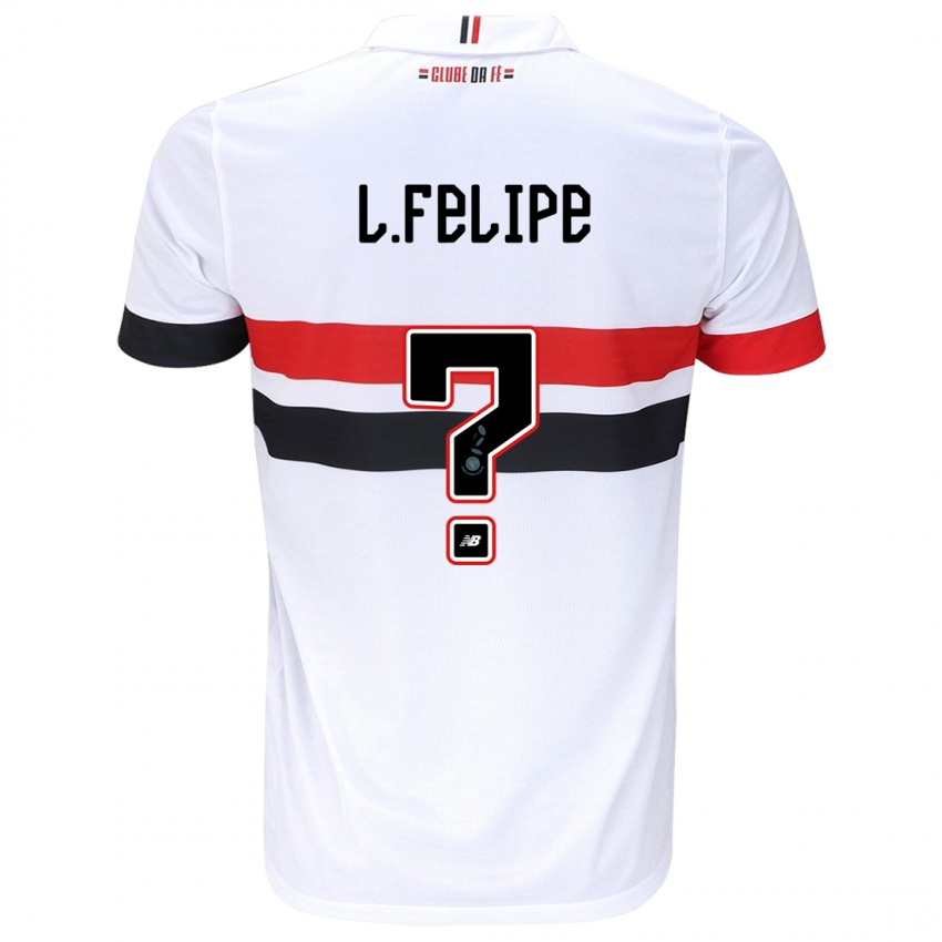 Niño Camiseta Luis Felipe #0 Blanco Rojo Negro 1ª Equipación 2024/25 La Camisa