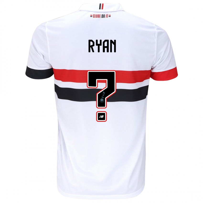 Niño Camiseta Ryan #0 Blanco Rojo Negro 1ª Equipación 2024/25 La Camisa