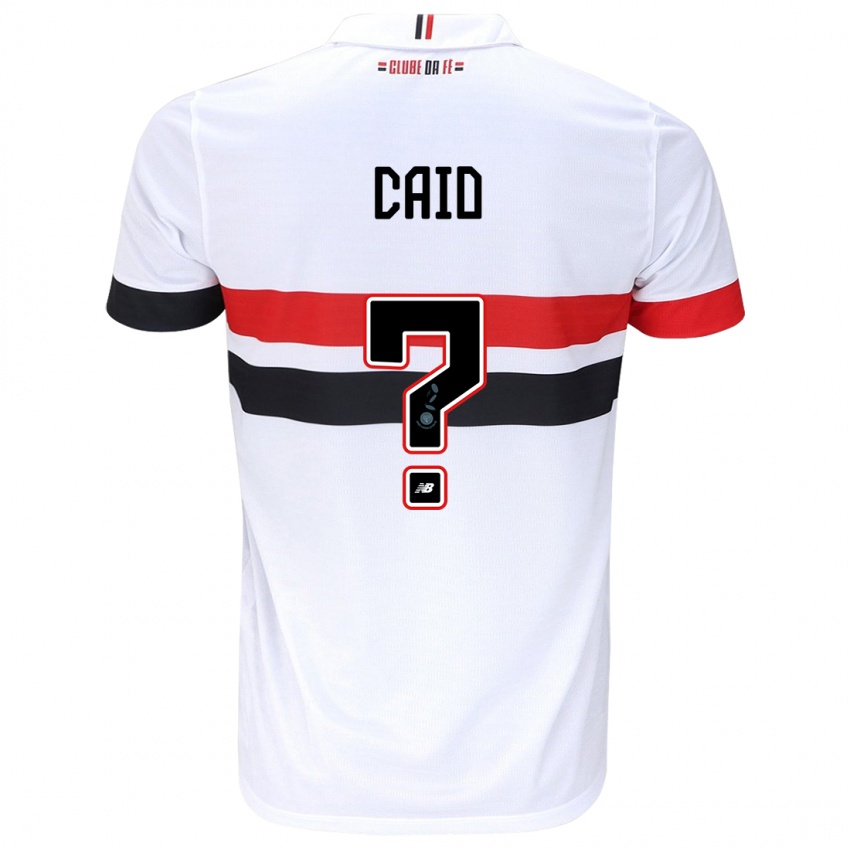 Niño Camiseta Caio #0 Blanco Rojo Negro 1ª Equipación 2024/25 La Camisa