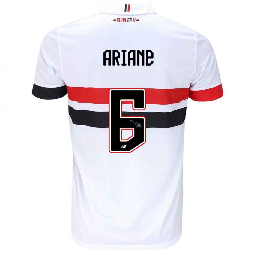 Niño Camiseta Ariane #6 Blanco Rojo Negro 1ª Equipación 2024/25 La Camisa