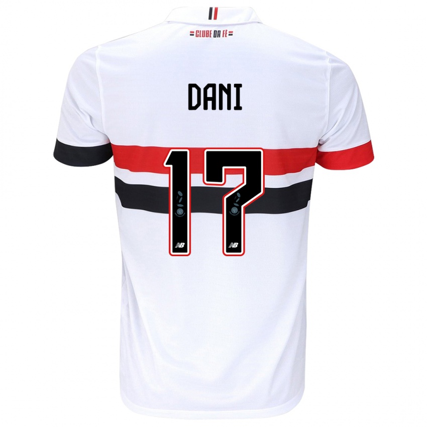 Niño Camiseta Dani #17 Blanco Rojo Negro 1ª Equipación 2024/25 La Camisa