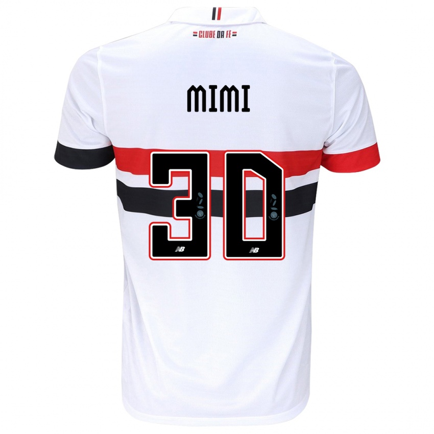 Niño Camiseta Mimi #30 Blanco Rojo Negro 1ª Equipación 2024/25 La Camisa