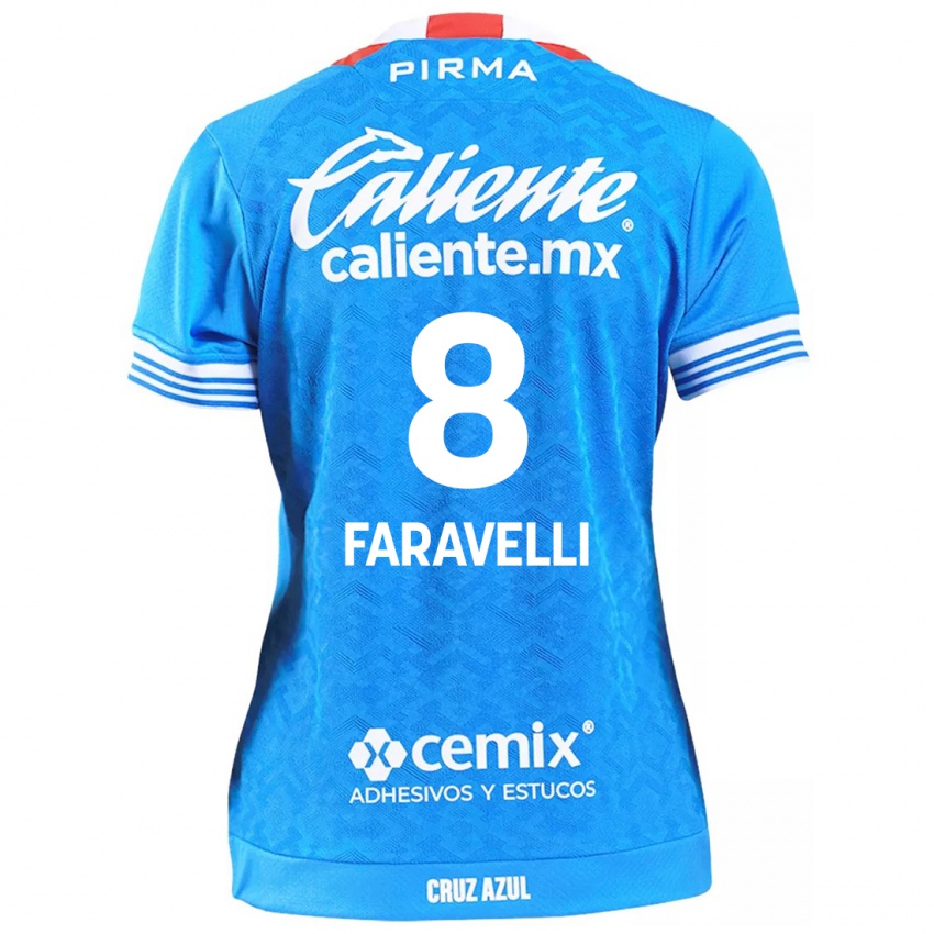 Niño Camiseta Lorenzo Faravelli #8 Cielo Azul 1ª Equipación 2024/25 La Camisa