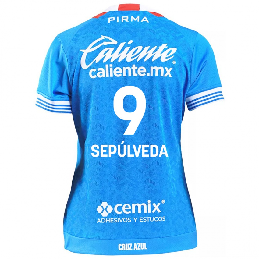 Niño Camiseta Ángel Sepúlveda #9 Cielo Azul 1ª Equipación 2024/25 La Camisa