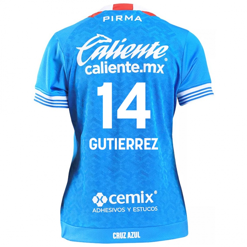 Niño Camiseta Alexis Gutierrez #14 Cielo Azul 1ª Equipación 2024/25 La Camisa