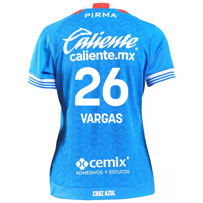 Niño Camiseta Carlos Vargas #26 Cielo Azul 1ª Equipación 2024/25 La Camisa