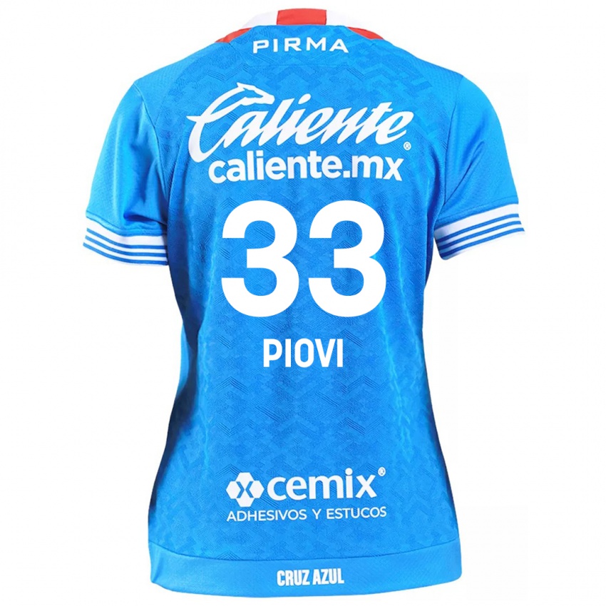 Niño Camiseta Gonzalo Piovi #33 Cielo Azul 1ª Equipación 2024/25 La Camisa