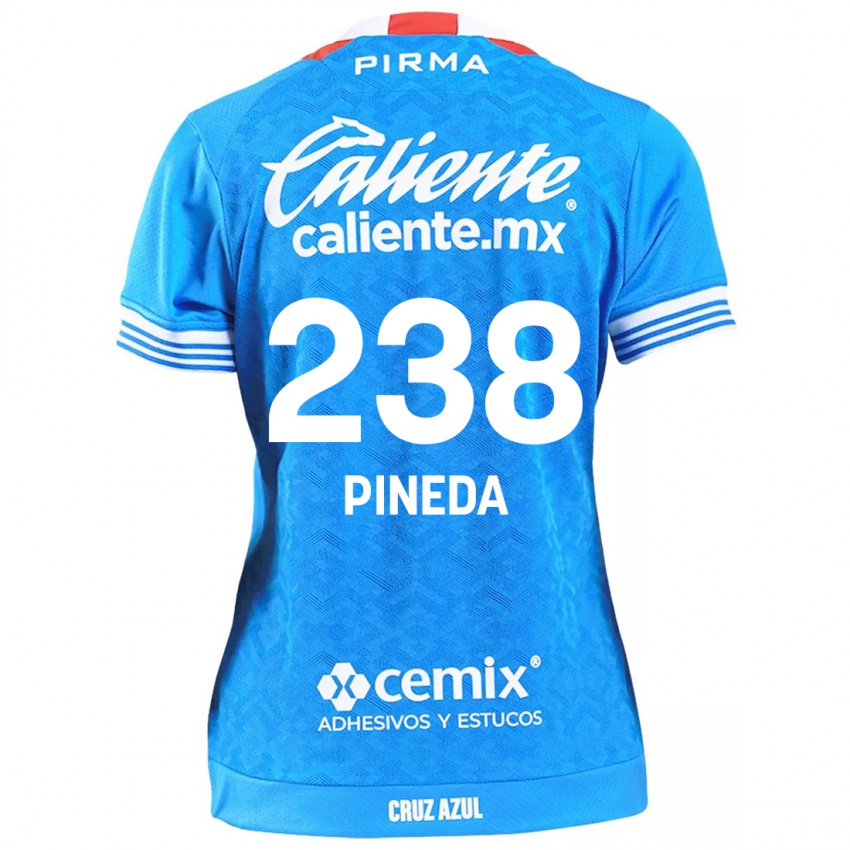 Niño Camiseta Zadiel Pineda #238 Cielo Azul 1ª Equipación 2024/25 La Camisa