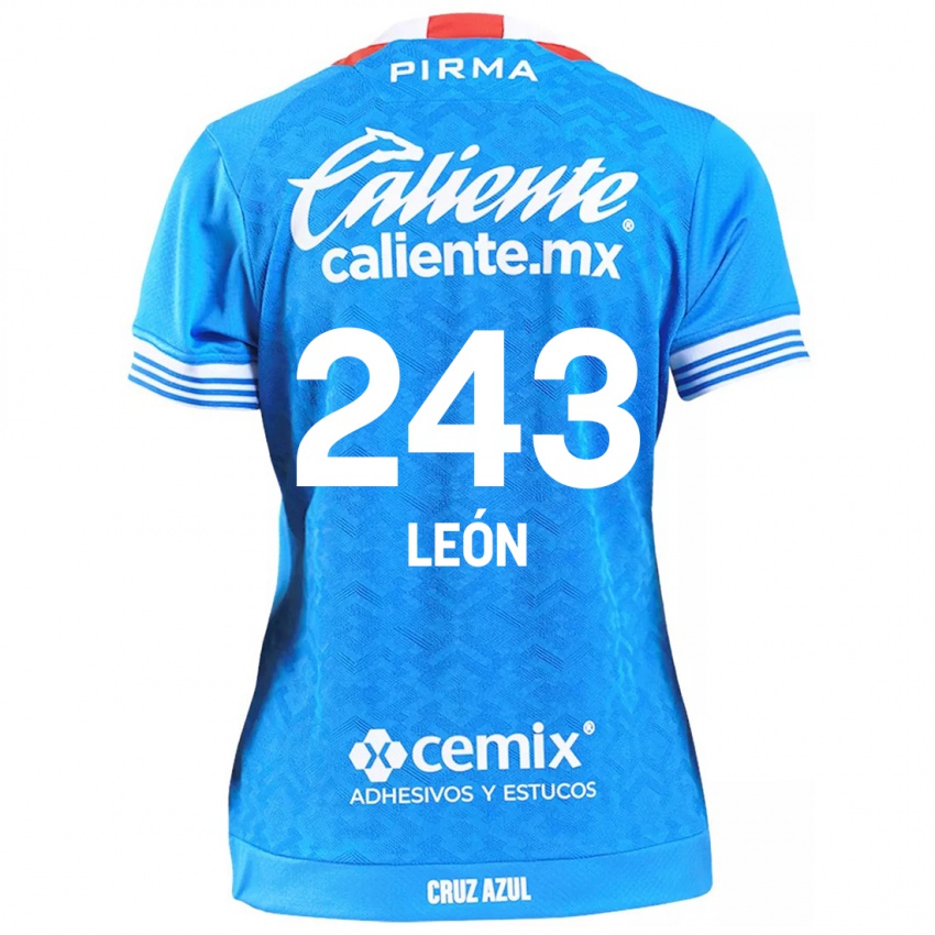 Niño Camiseta Cristhian León #243 Cielo Azul 1ª Equipación 2024/25 La Camisa