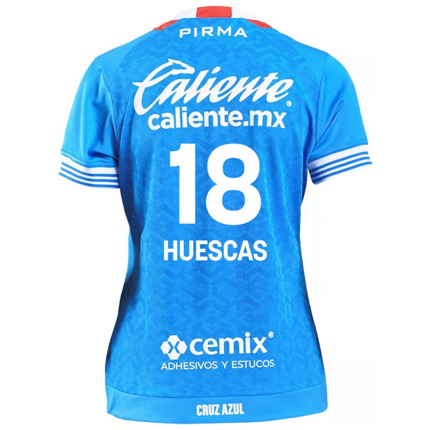 Niño Camiseta Rodrigo Huescas #18 Cielo Azul 1ª Equipación 2024/25 La Camisa