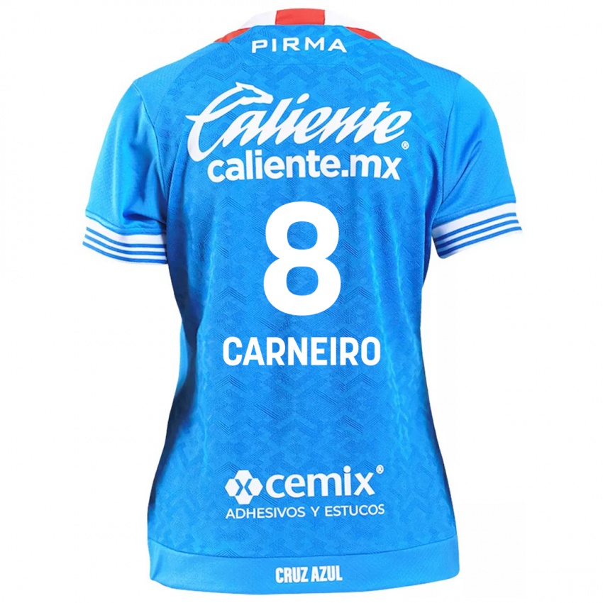 Niño Camiseta Gonzalo Carneiro #8 Cielo Azul 1ª Equipación 2024/25 La Camisa