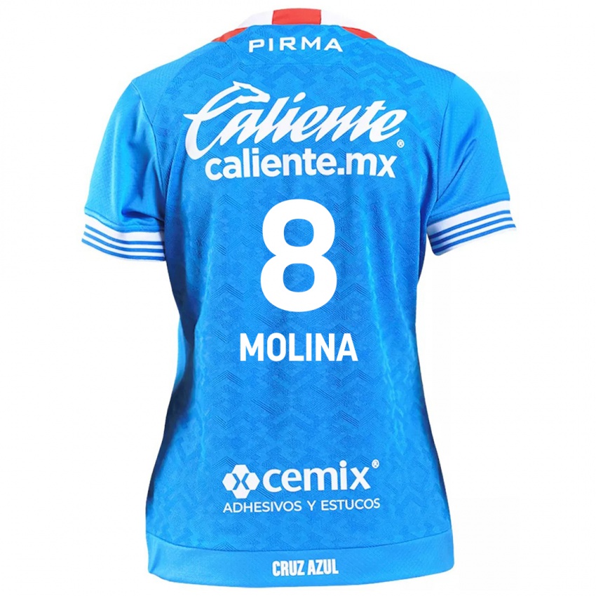 Niño Camiseta Dalia Molina #8 Cielo Azul 1ª Equipación 2024/25 La Camisa