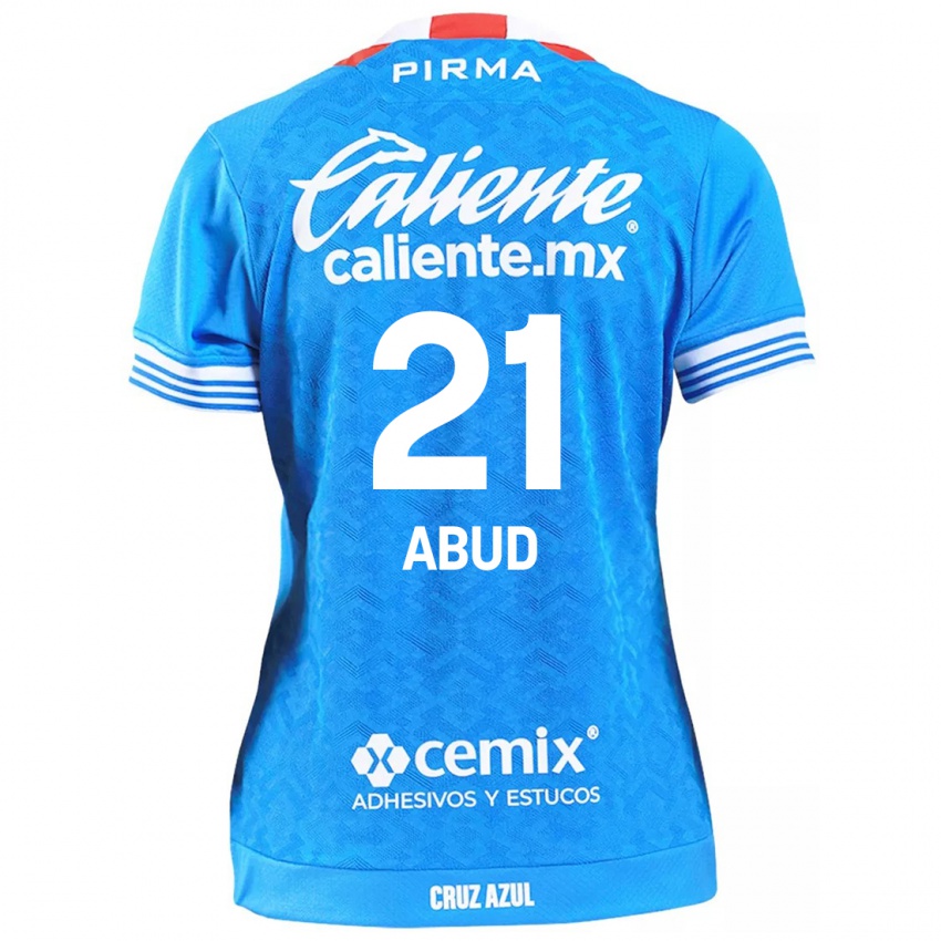 Niño Camiseta Karime Abud #21 Cielo Azul 1ª Equipación 2024/25 La Camisa