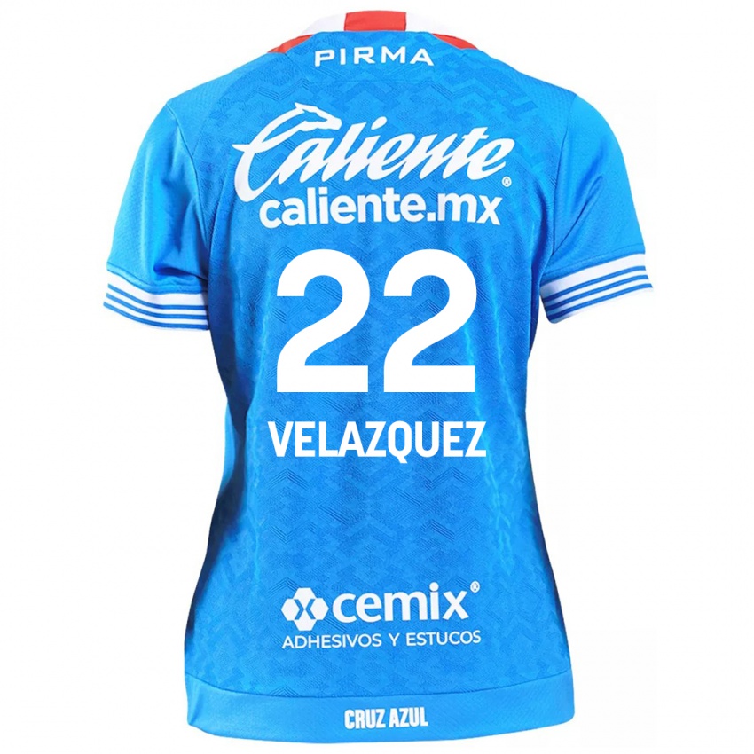 Niño Camiseta Hireri Velazquez #22 Cielo Azul 1ª Equipación 2024/25 La Camisa