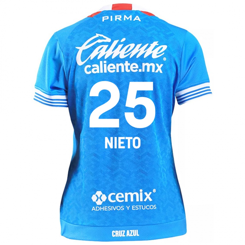 Niño Camiseta Natsidieli Nieto #25 Cielo Azul 1ª Equipación 2024/25 La Camisa