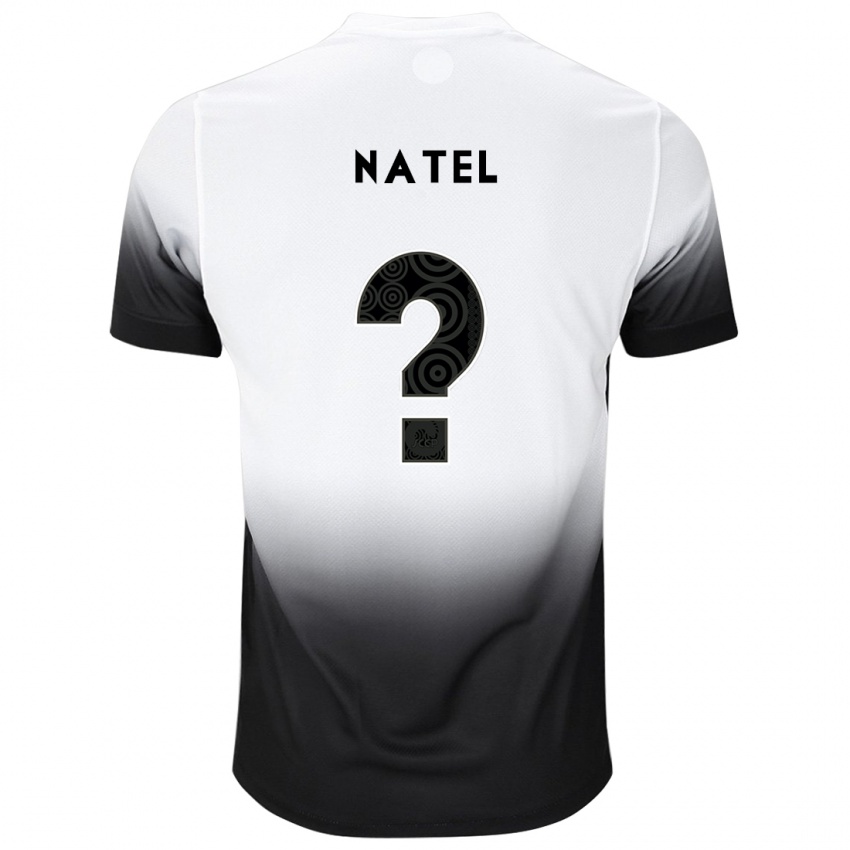 Niño Camiseta Leo Natel #0 Blanco Negro 1ª Equipación 2024/25 La Camisa