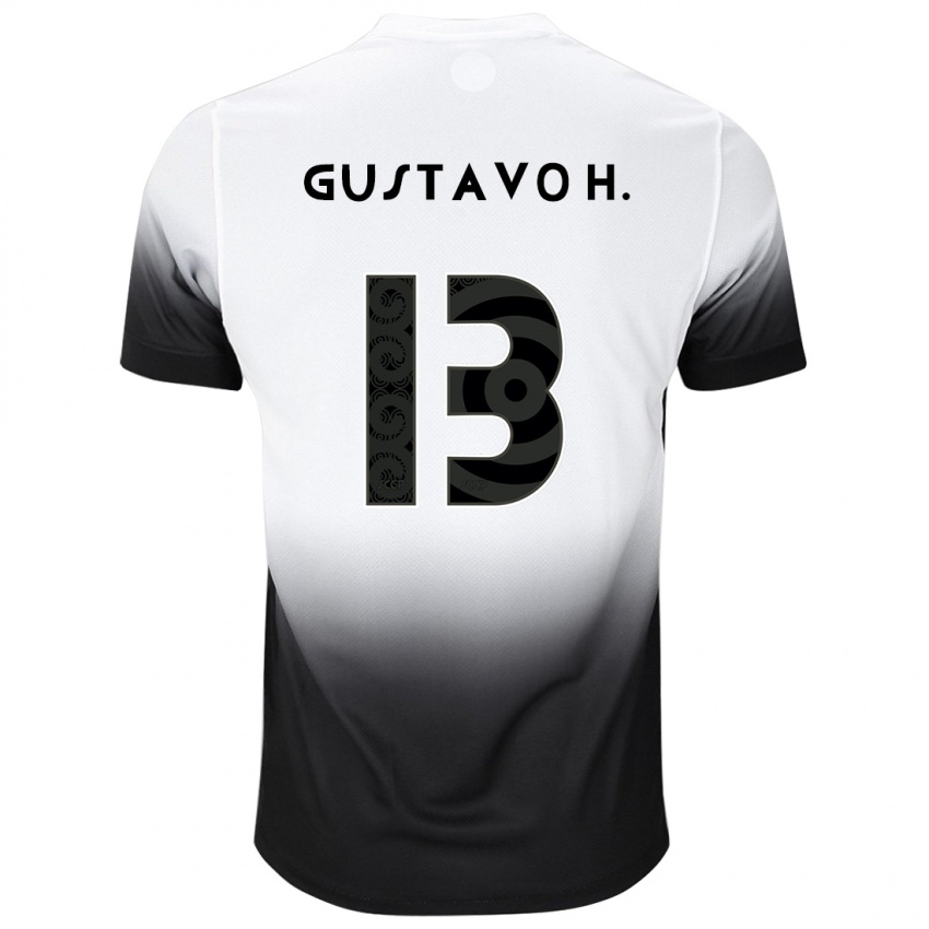 Niño Camiseta Gustavo Henrique #13 Blanco Negro 1ª Equipación 2024/25 La Camisa