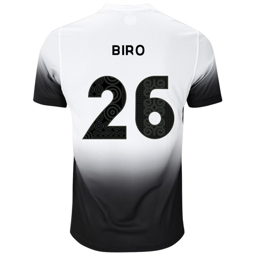 Niño Camiseta Biro #26 Blanco Negro 1ª Equipación 2024/25 La Camisa