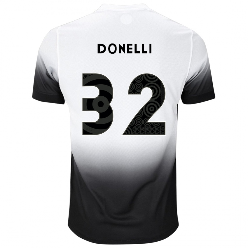 Niño Camiseta Matheus Donelli #32 Blanco Negro 1ª Equipación 2024/25 La Camisa