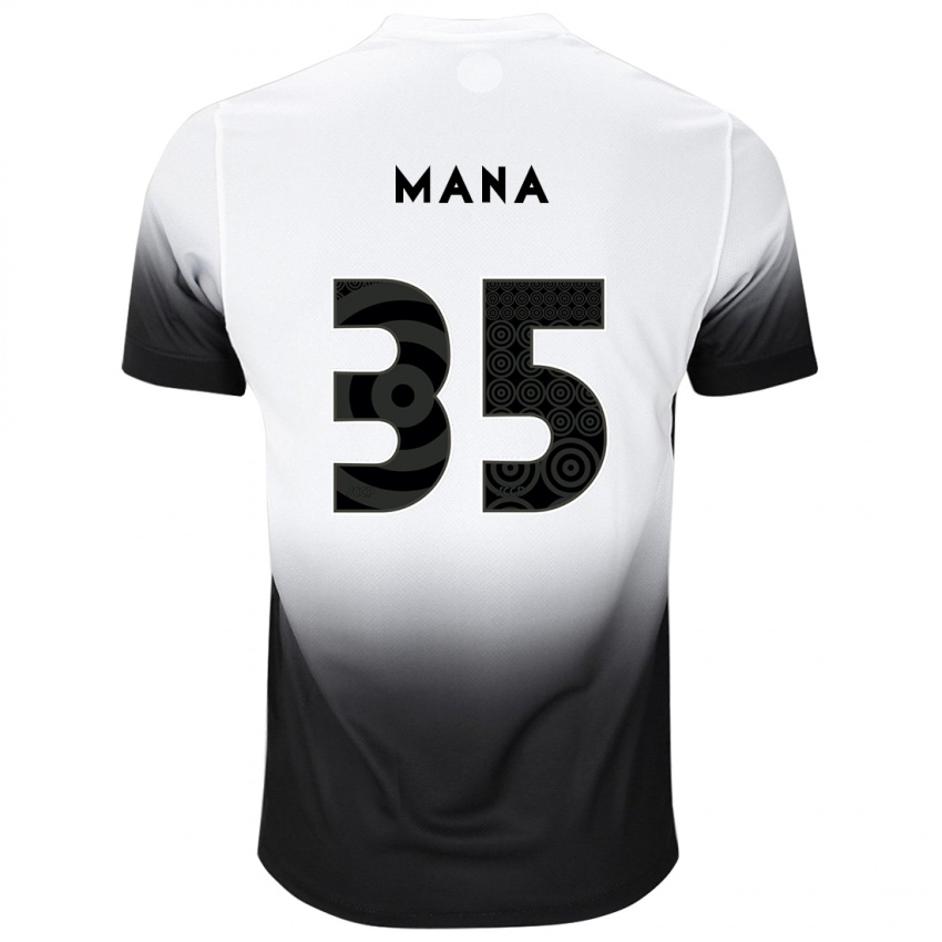 Niño Camiseta Leo Mana #35 Blanco Negro 1ª Equipación 2024/25 La Camisa