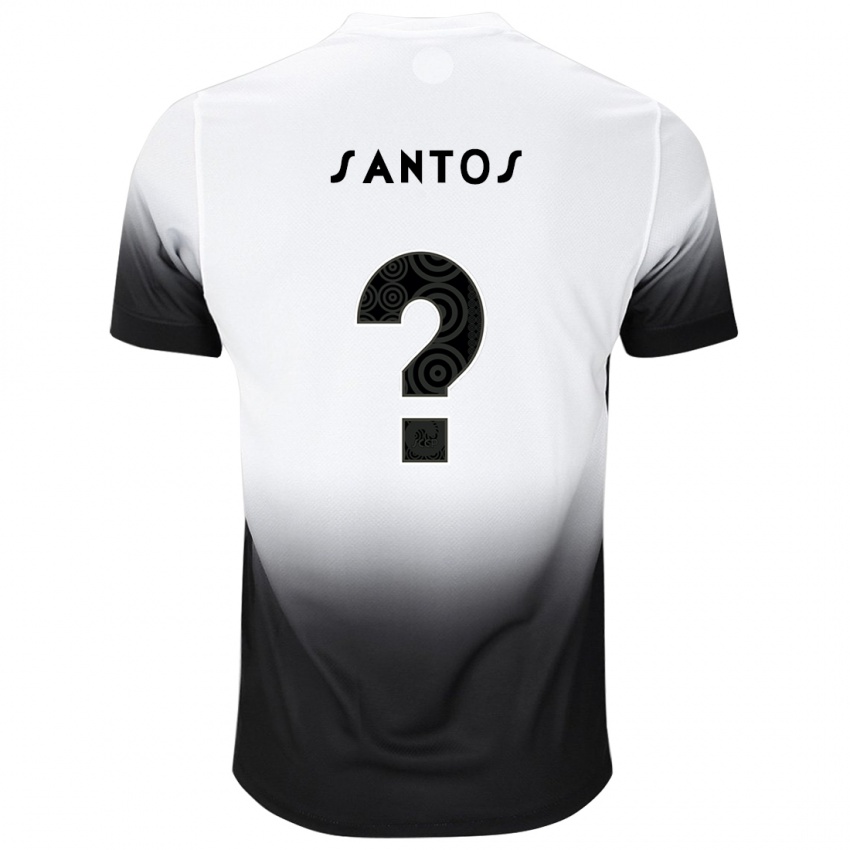 Niño Camiseta Renato Santos #0 Blanco Negro 1ª Equipación 2024/25 La Camisa