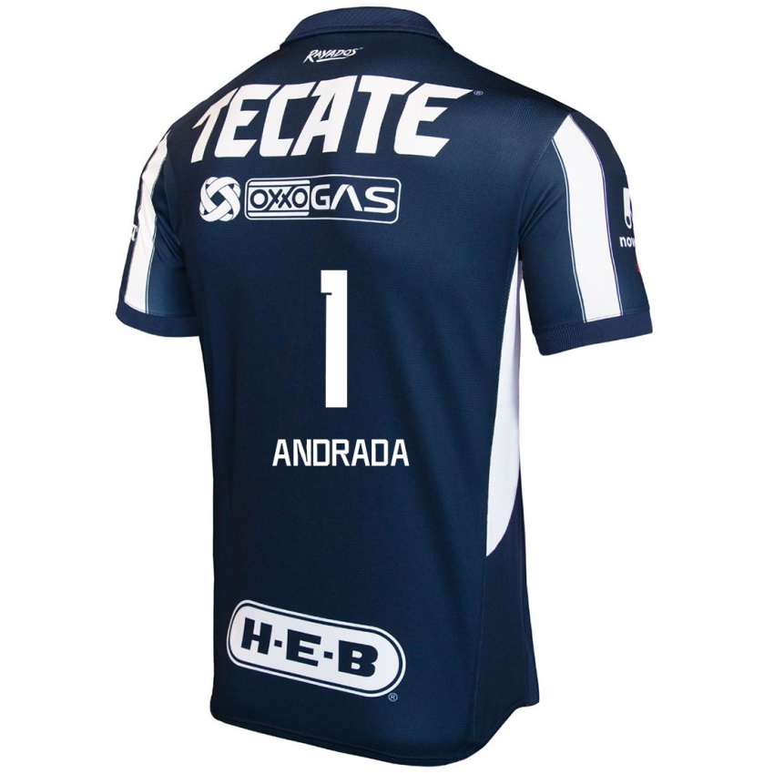 Niño Camiseta Esteban Andrada #1 Azul Rojo Blanco 1ª Equipación 2024/25 La Camisa