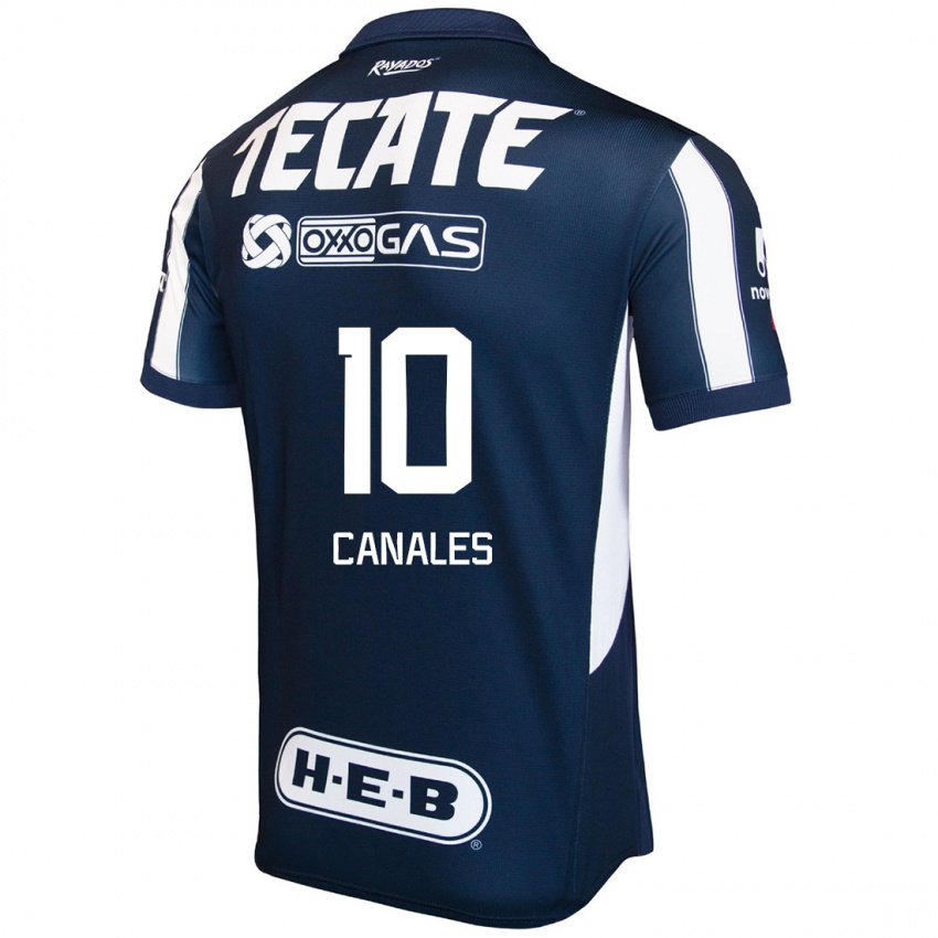 Niño Camiseta Sergio Canales #10 Azul Rojo Blanco 1ª Equipación 2024/25 La Camisa