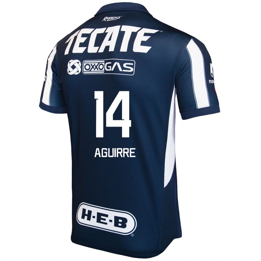 Niño Camiseta Érick Aguirre #14 Azul Rojo Blanco 1ª Equipación 2024/25 La Camisa