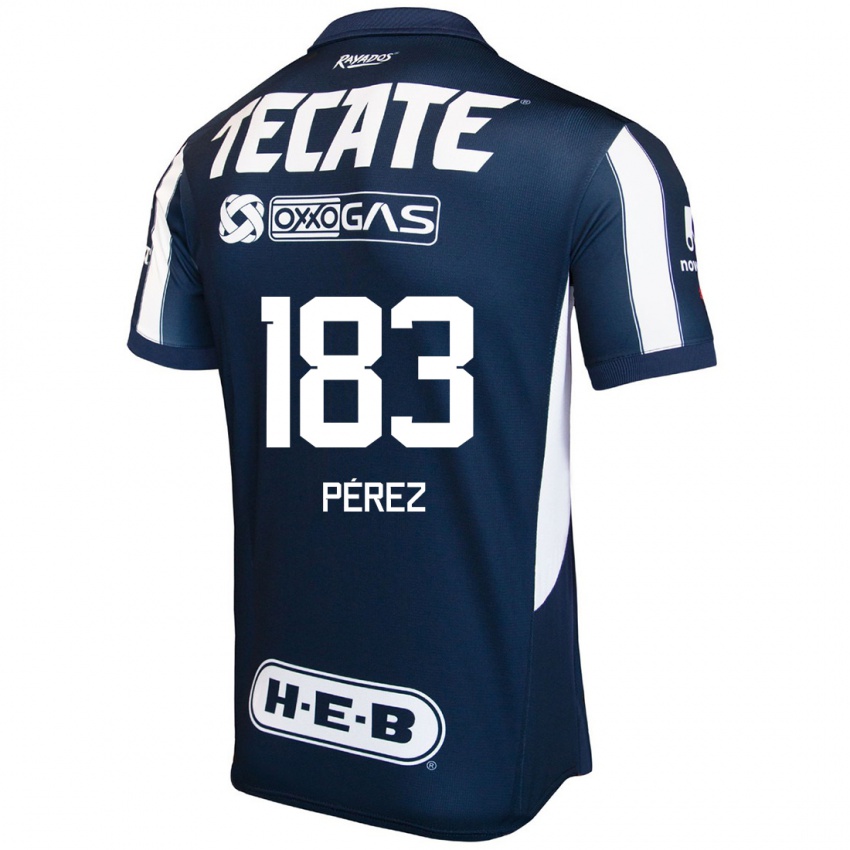 Niño Camiseta Santiago Perez #183 Azul Rojo Blanco 1ª Equipación 2024/25 La Camisa