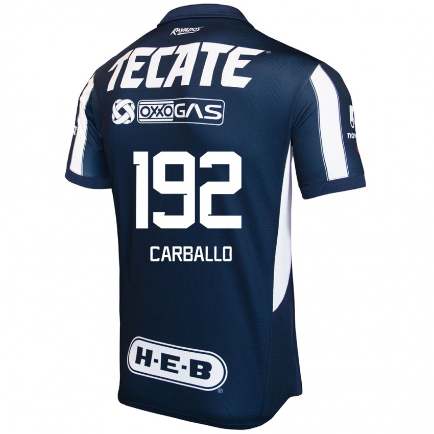 Niño Camiseta Erick Carballo #192 Azul Rojo Blanco 1ª Equipación 2024/25 La Camisa