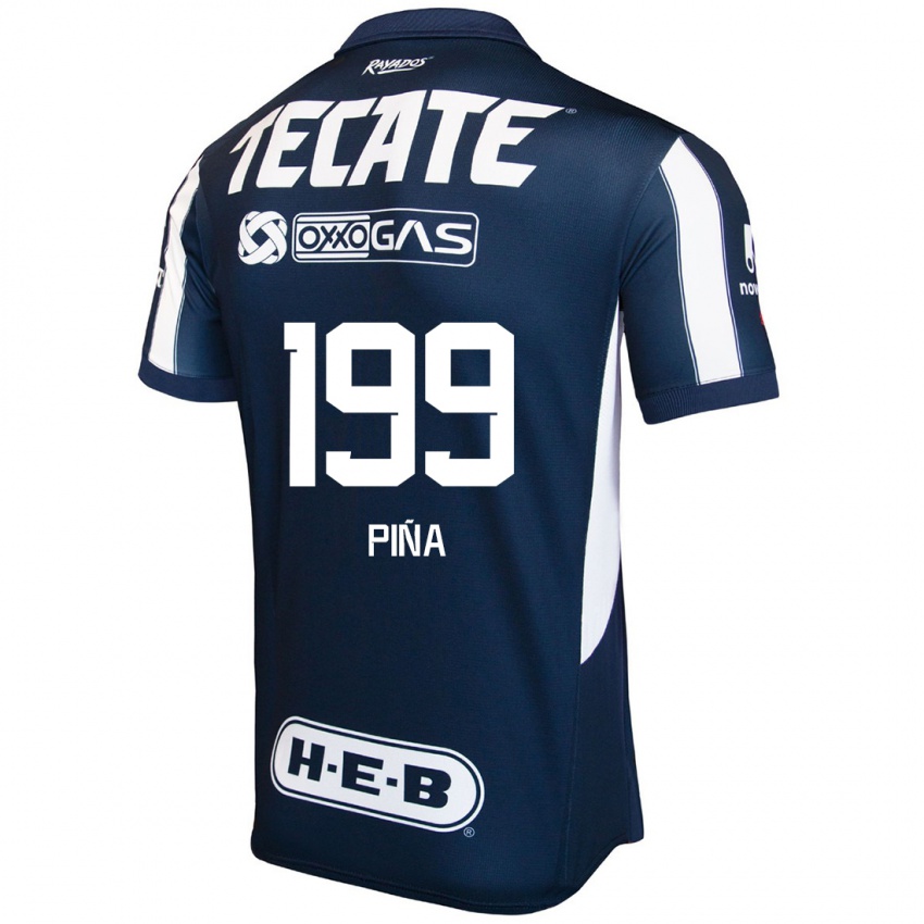 Niño Camiseta Ricardo Piña #199 Azul Rojo Blanco 1ª Equipación 2024/25 La Camisa