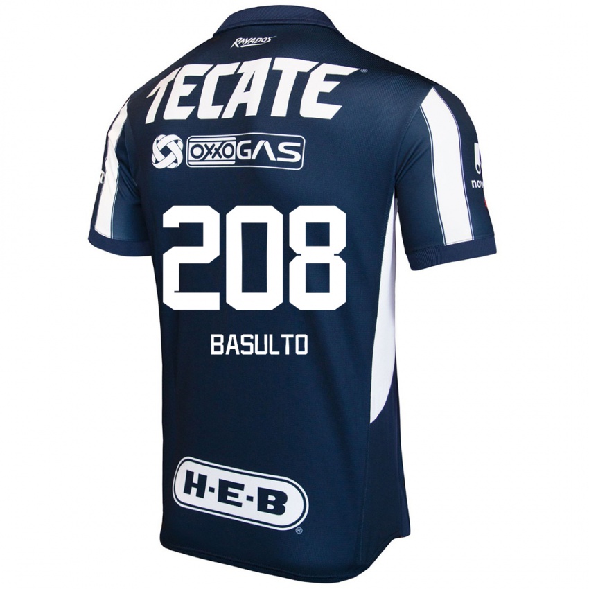 Niño Camiseta Luis Basulto #208 Azul Rojo Blanco 1ª Equipación 2024/25 La Camisa