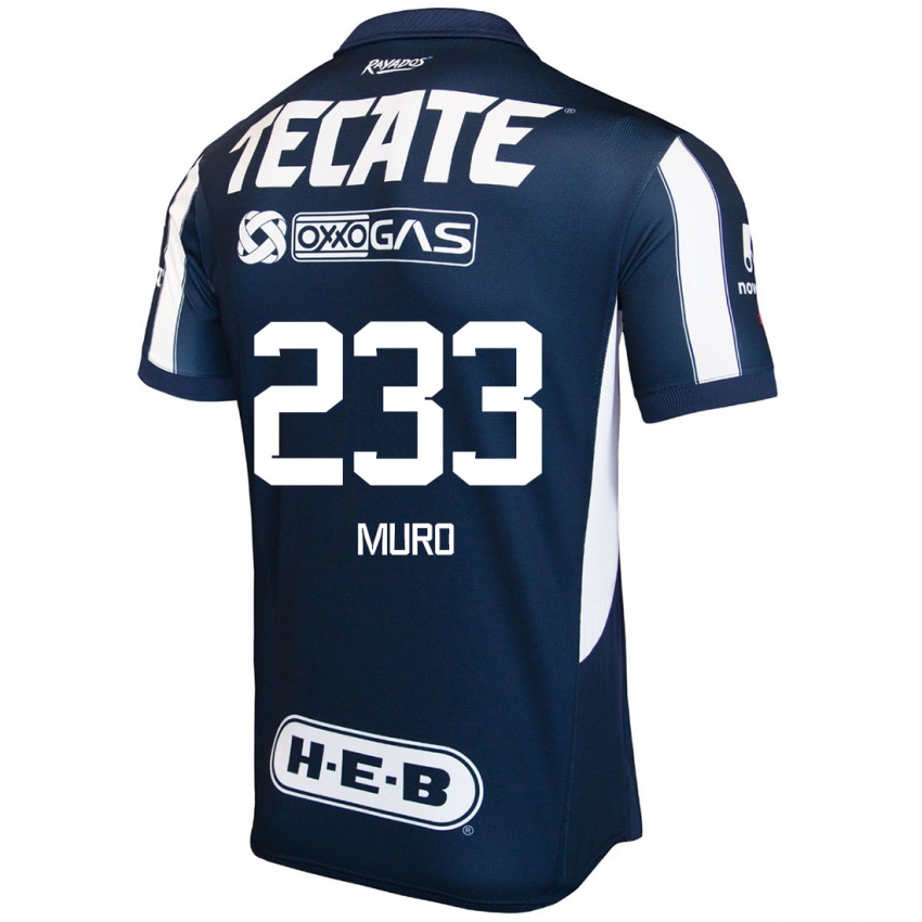 Niño Camiseta José Muro #233 Azul Rojo Blanco 1ª Equipación 2024/25 La Camisa