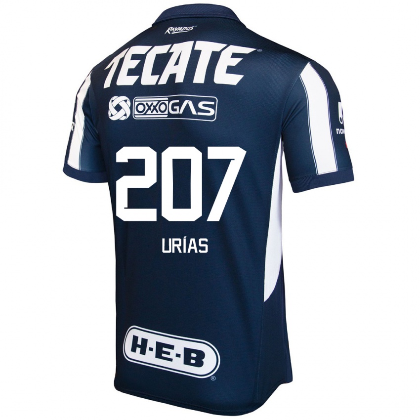 Niño Camiseta Álex Urías #207 Azul Rojo Blanco 1ª Equipación 2024/25 La Camisa