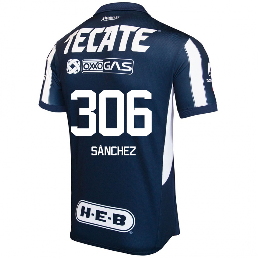 Niño Camiseta Jorge Sánchez #306 Azul Rojo Blanco 1ª Equipación 2024/25 La Camisa