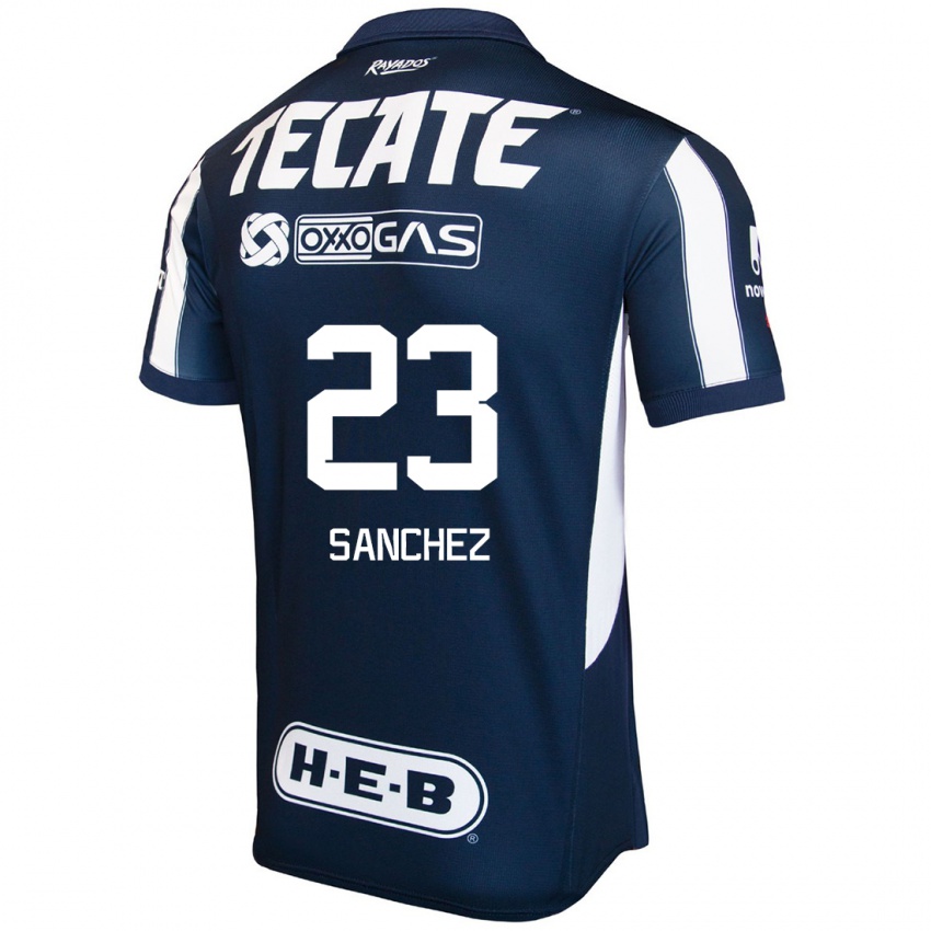 Niño Camiseta Gustavo Sanchez #23 Azul Rojo Blanco 1ª Equipación 2024/25 La Camisa